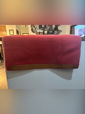 Mayatex Coral Pink Western Show Blanket with Leather Trim